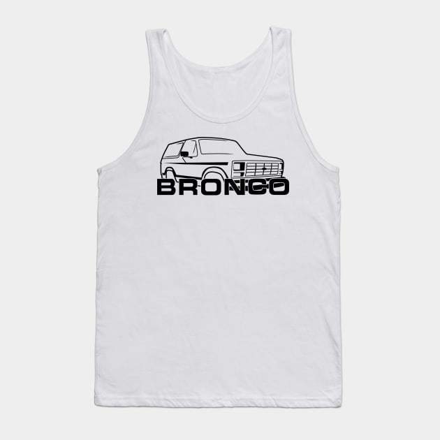 1980-1986 Ford Bronco New Logo Black Tank Top by The OBS Apparel